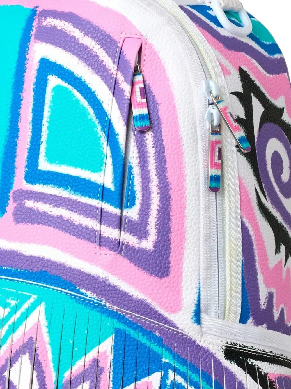 Sprayground x Sandflower A.I. African Intelligence Motivated Motion rugzak met franje Zilver