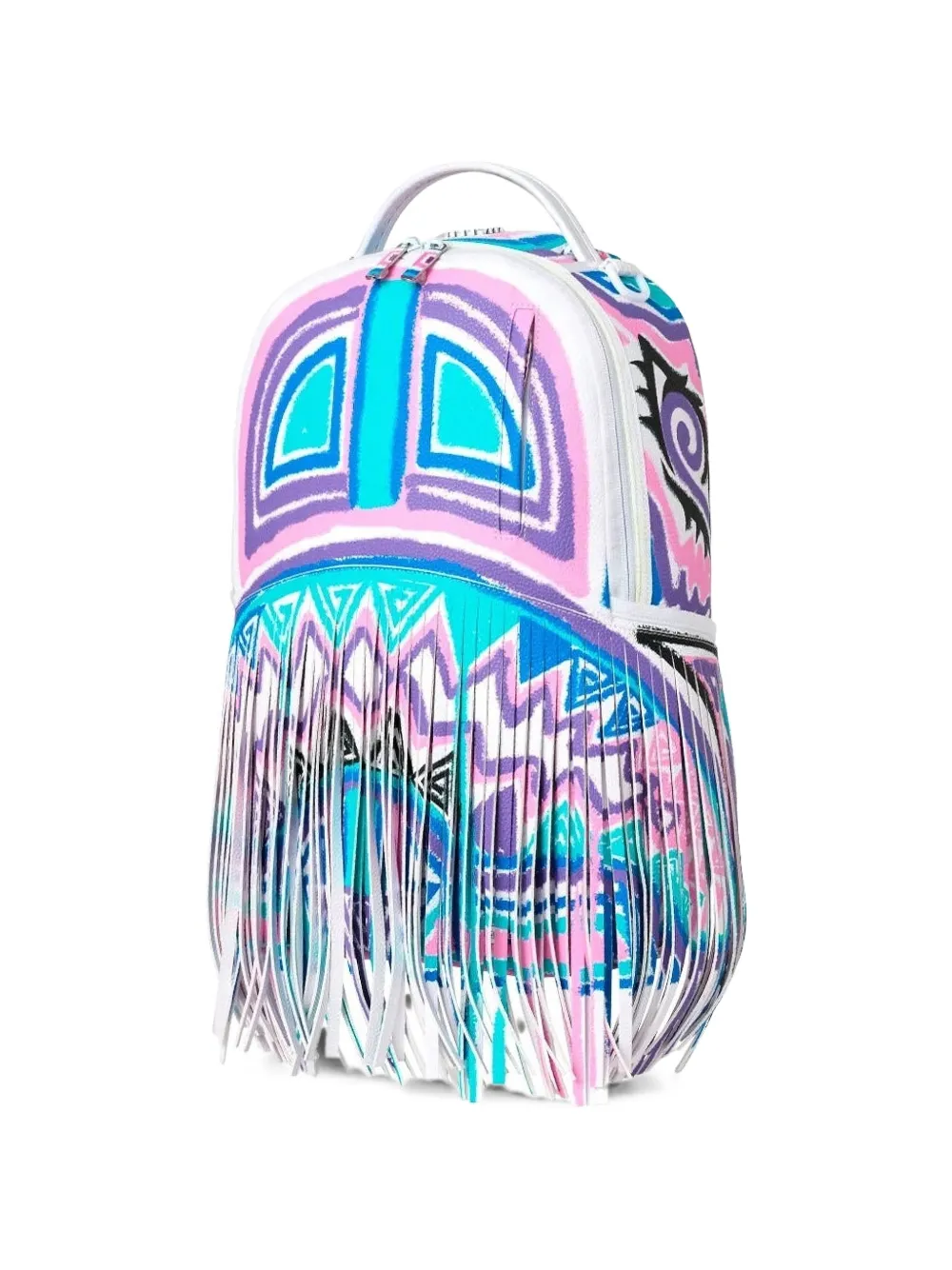 Sprayground x Sandflower A.I. African Intelligence Motivated Motion rugzak met franje Zilver