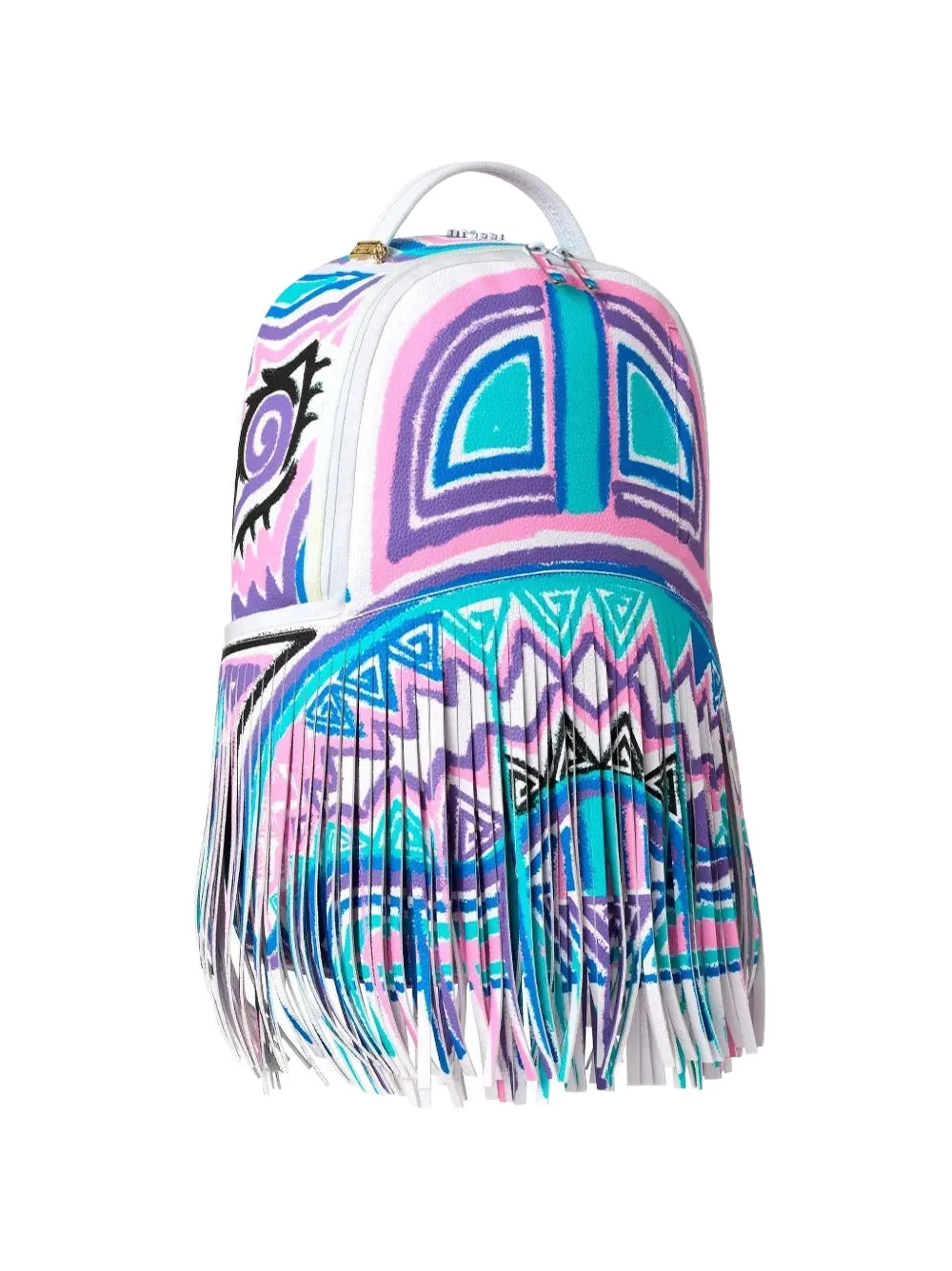 Sprayground x Sandflower A.I. African Intelligence Motivated Motion rugzak met franje Zilver