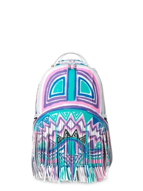 Sprayground en colaboración con Sandflower A.I. mochila African Intelligence Motivated Motion con flecos