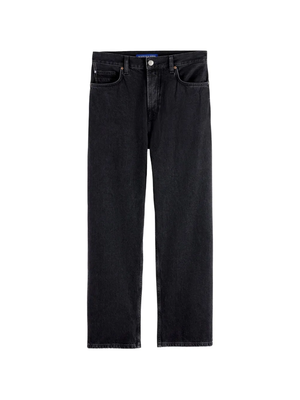 Scotch & Soda Pitch logo-patch straight-leg jeans - Nero