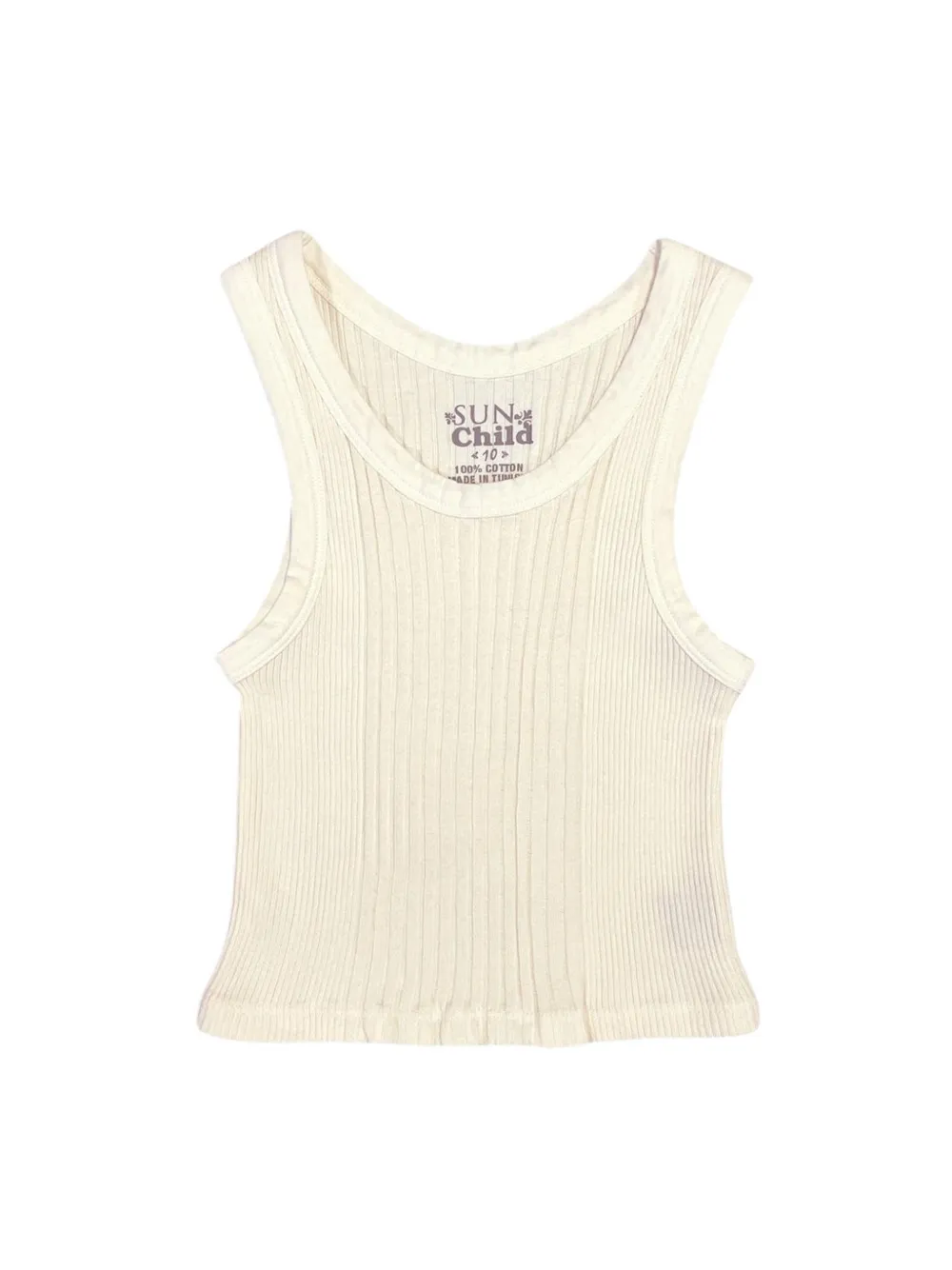SUNCHILD Cruz ribbed-knit cropped top Beige