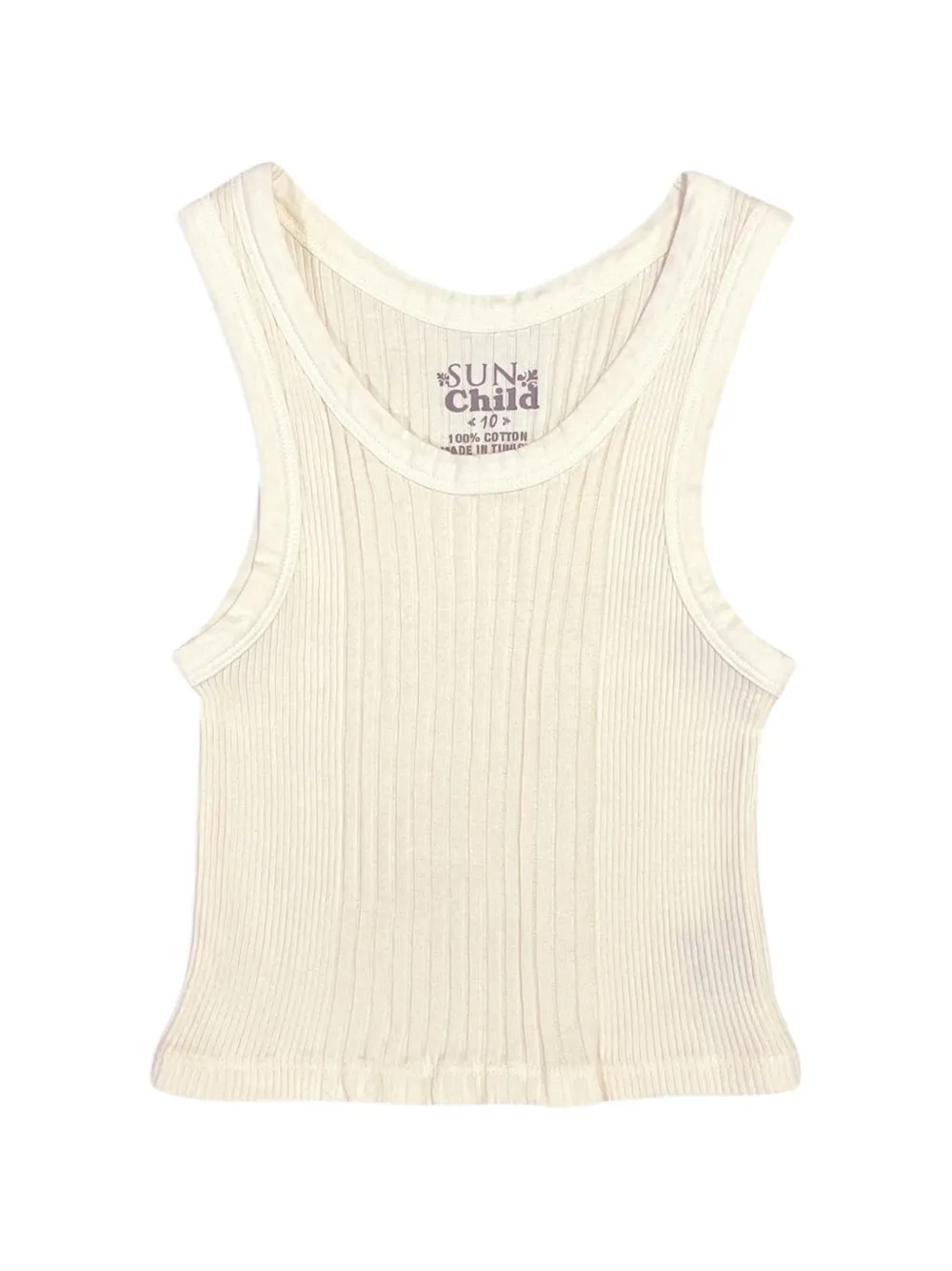 SUNCHILD Cruz ribbed-knit cropped top Beige