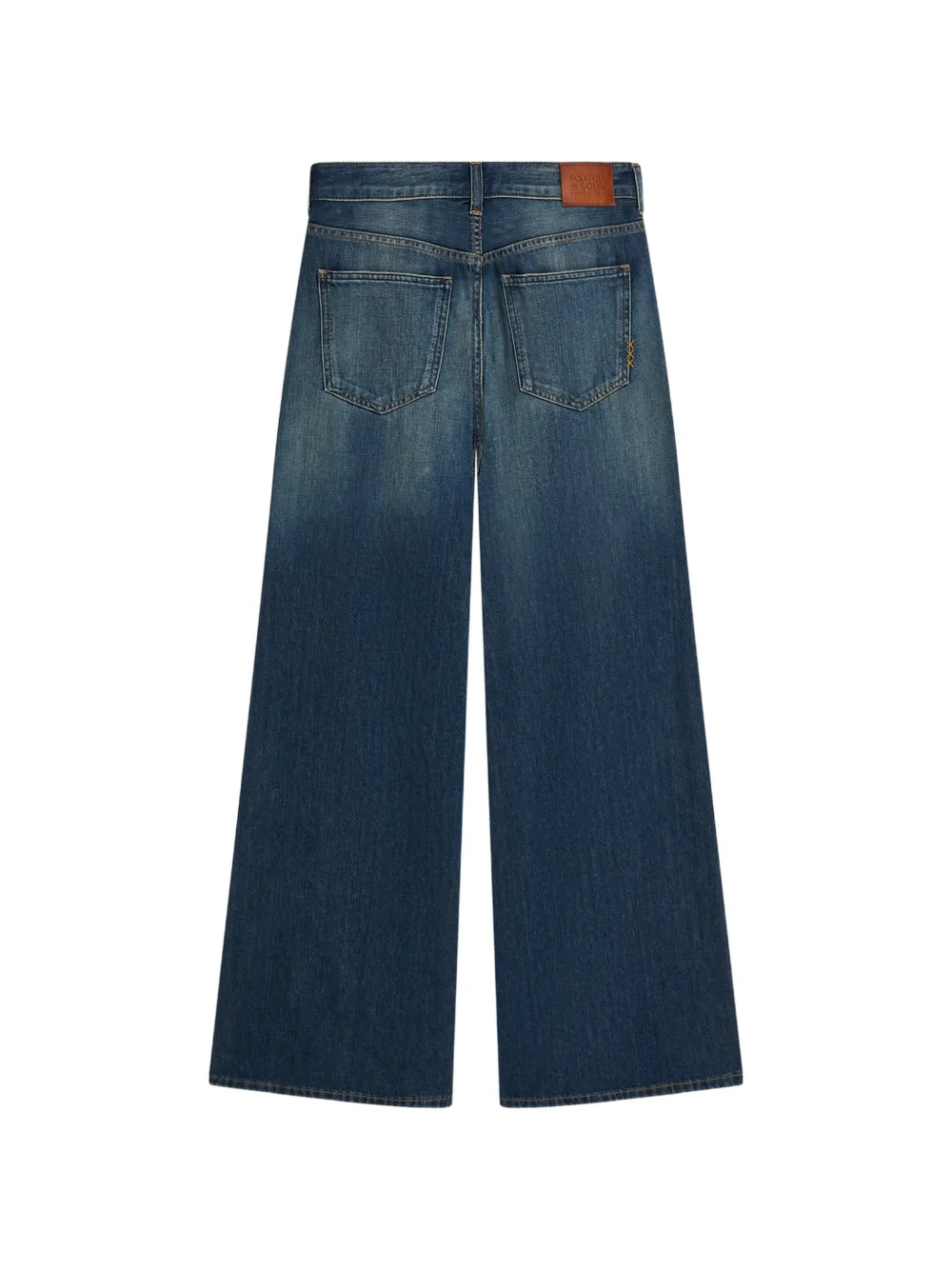 Scotch & Soda The Wave jeans met wijde pijpen en whiskerdetails Blauw