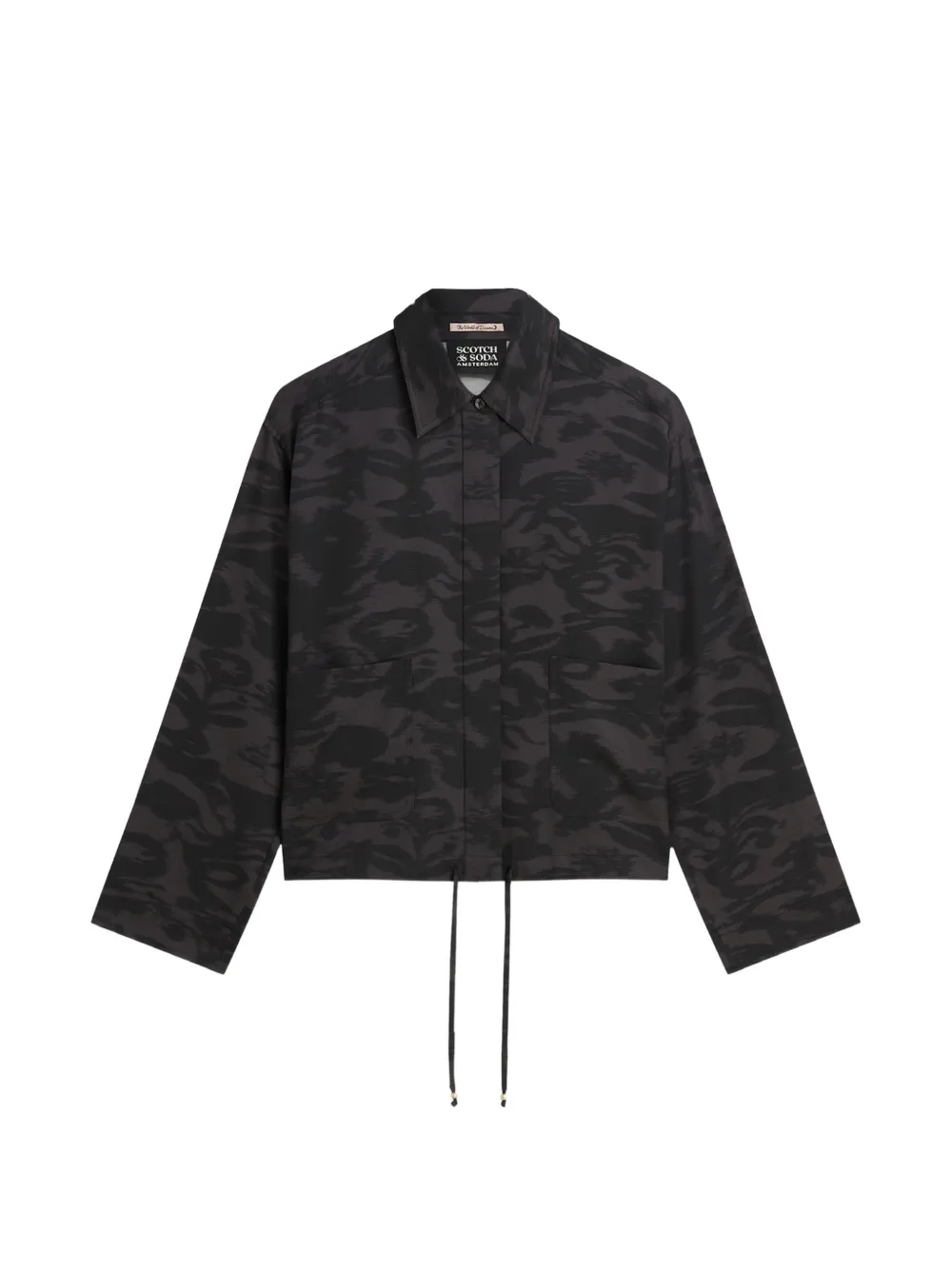 Scotch & Soda patterned drawstring shirt