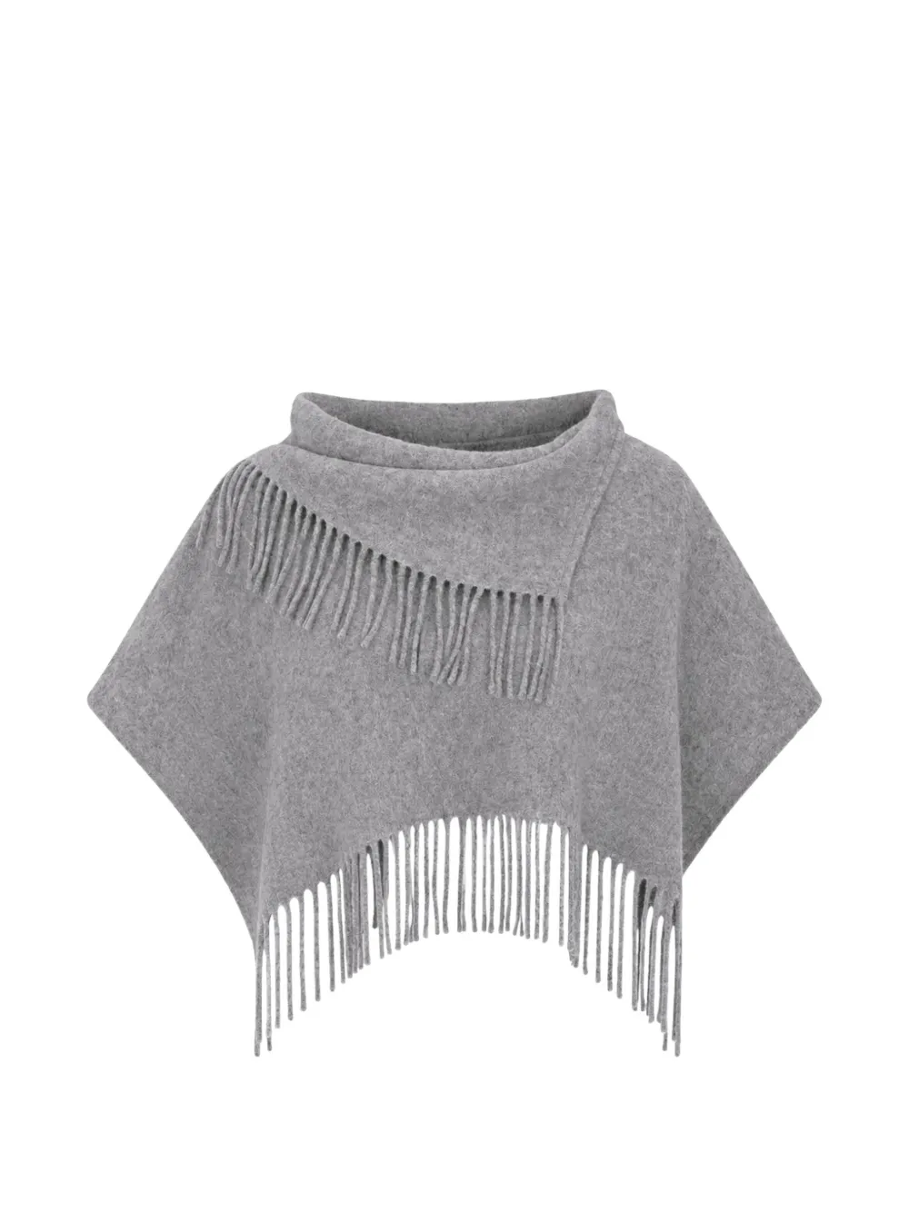 Liviana Conti fringe-trim asymmetric poncho