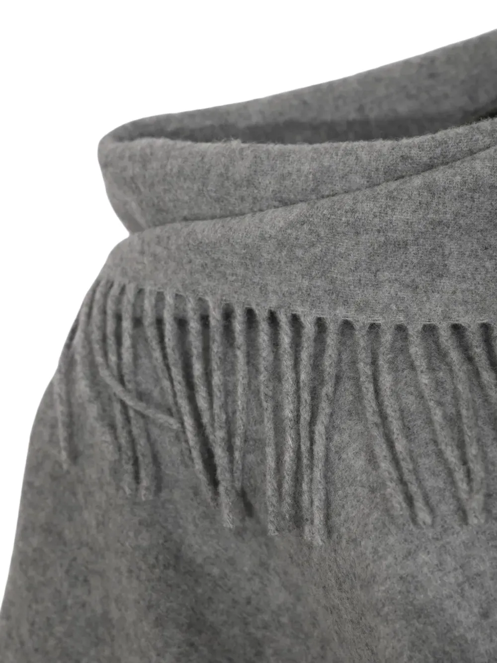 Liviana Conti Asymmetrische poncho met franjeafwerking Grijs