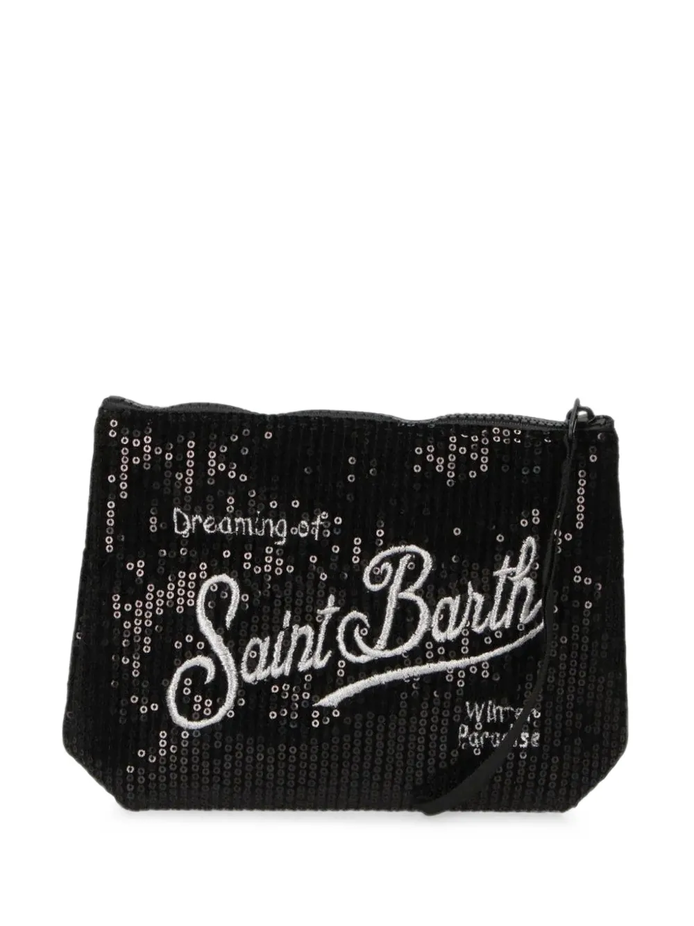 MC2 Saint Barth Aline sequin-embellished velvet clutch bag - Noir MC2 Saint Barth Aline sequin-embellished velvet clutch bag - Noir