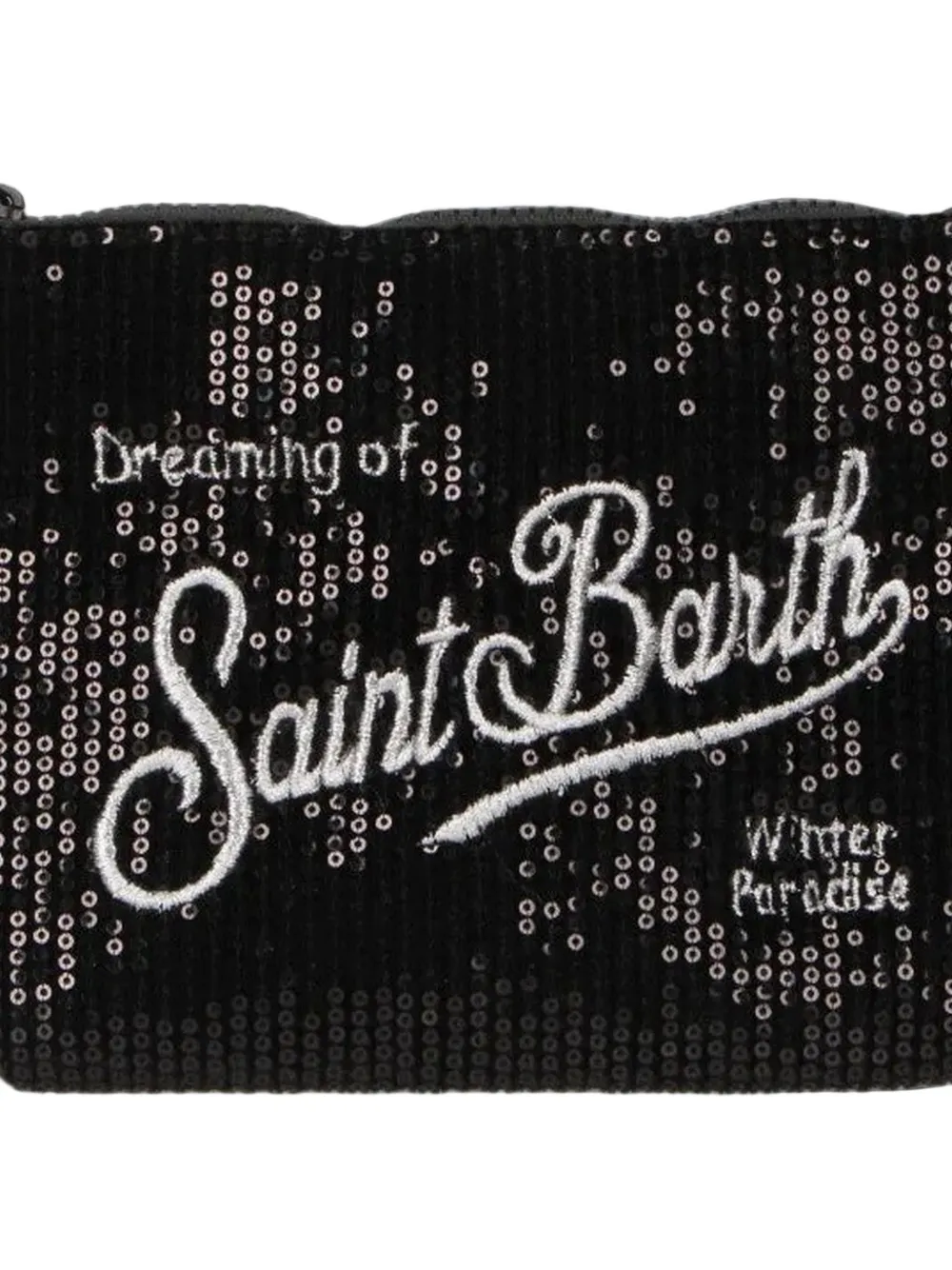 MC2 Saint Barth Aline fluwelen clutch verfraaid met pailletten Zwart