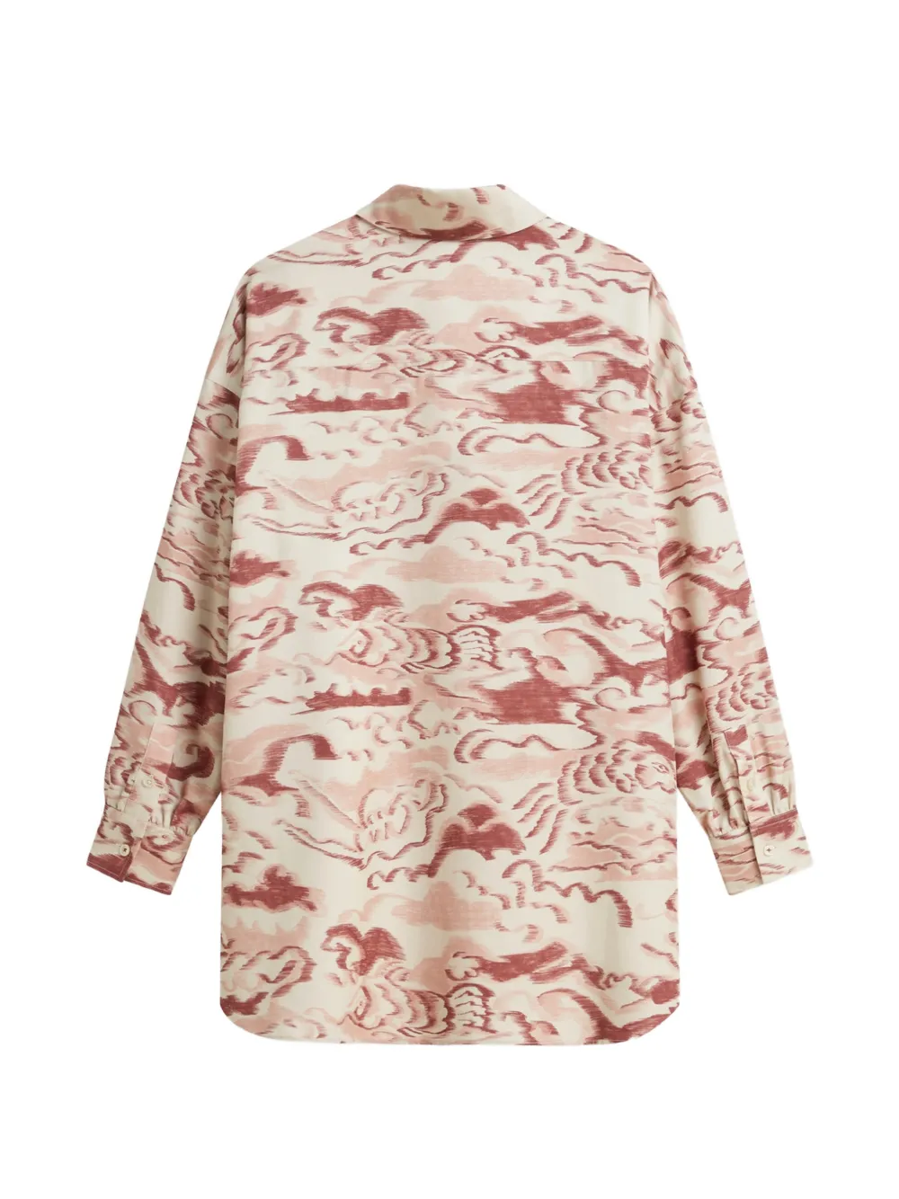 Scotch & Soda Blouse met lange mouwen en ikat-print Beige