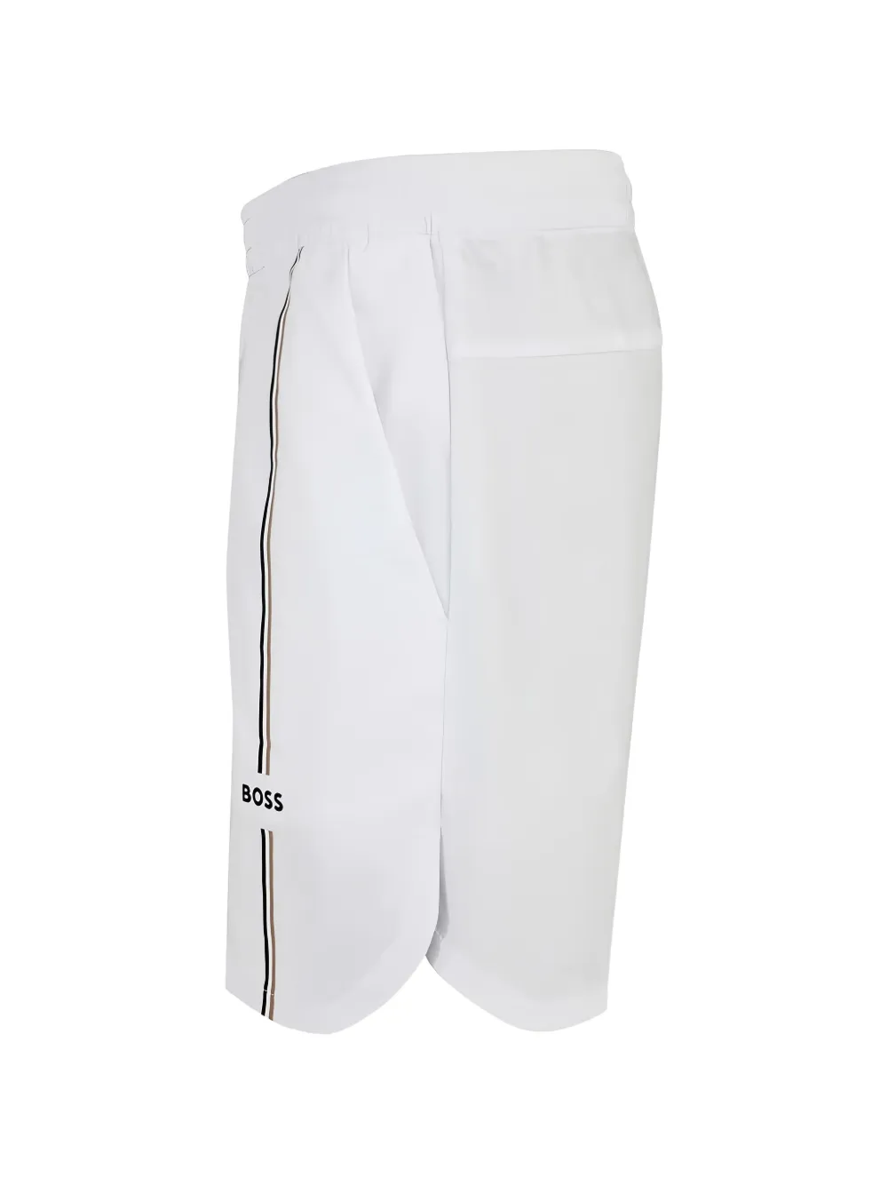 BOSS Gestreepte shorts met logoprint Wit