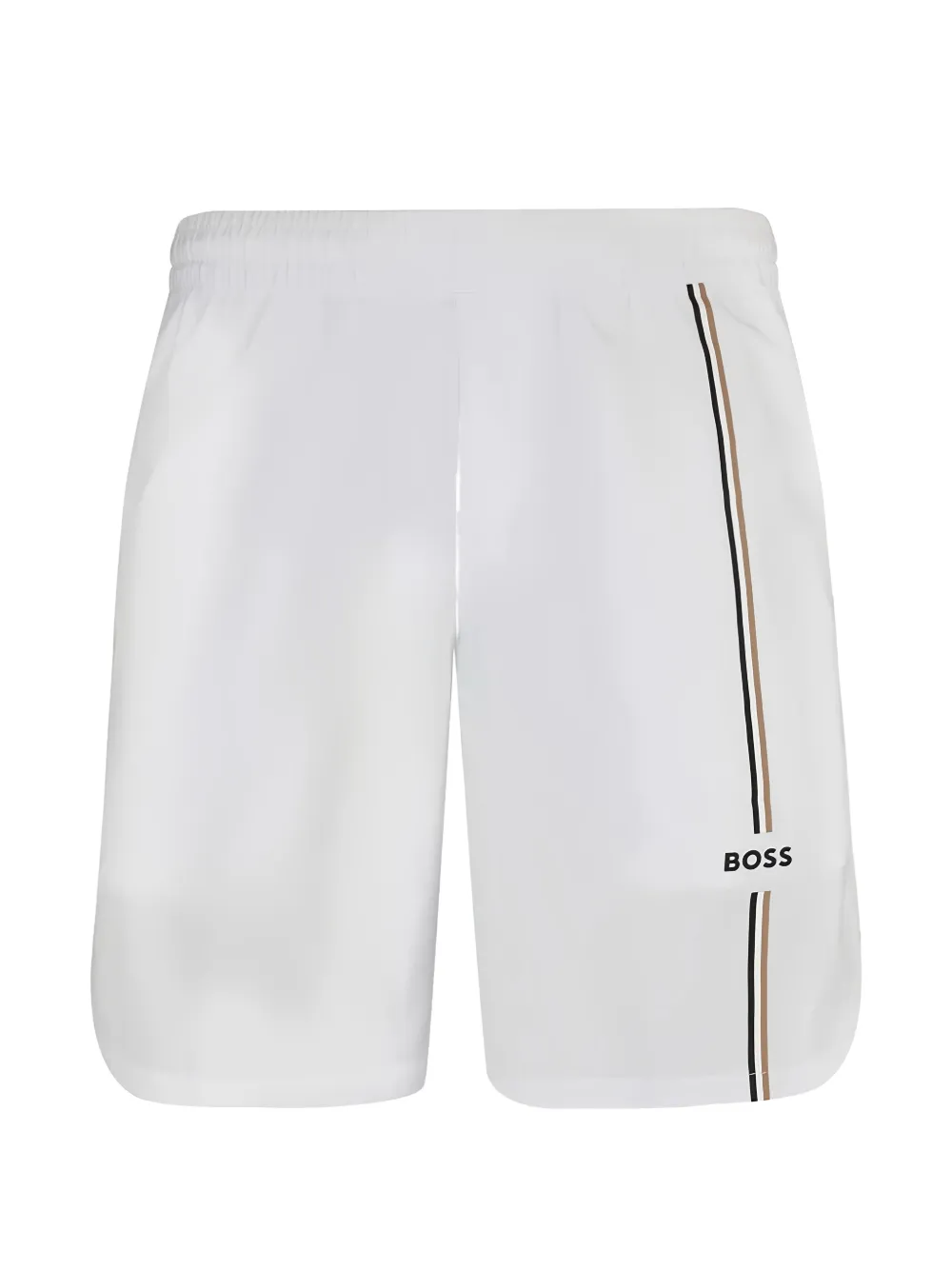 BOSS Gestreepte shorts met logoprint Wit