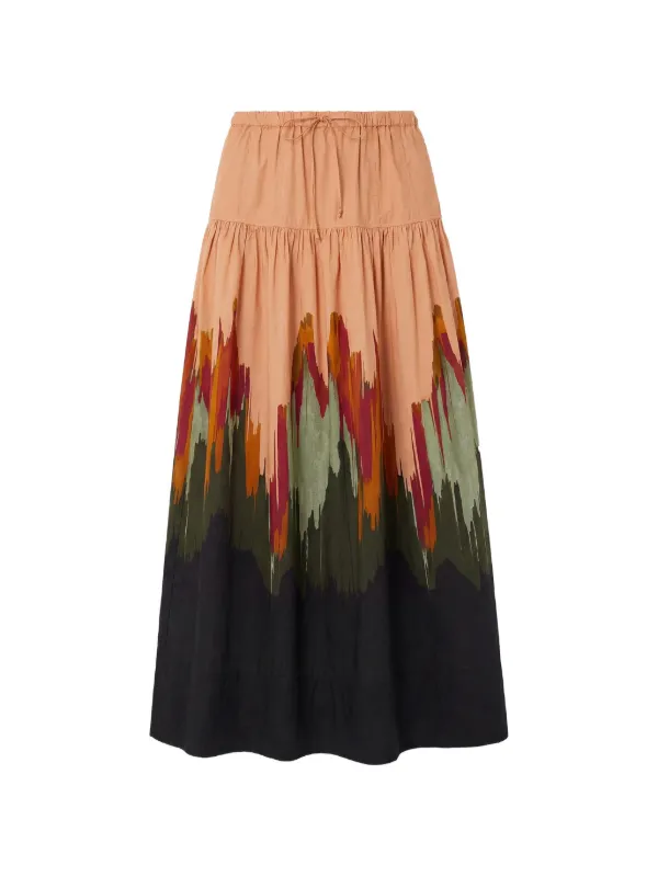 Ulla Johnson Theodora Drawstring Midi Skirt in Neutrals