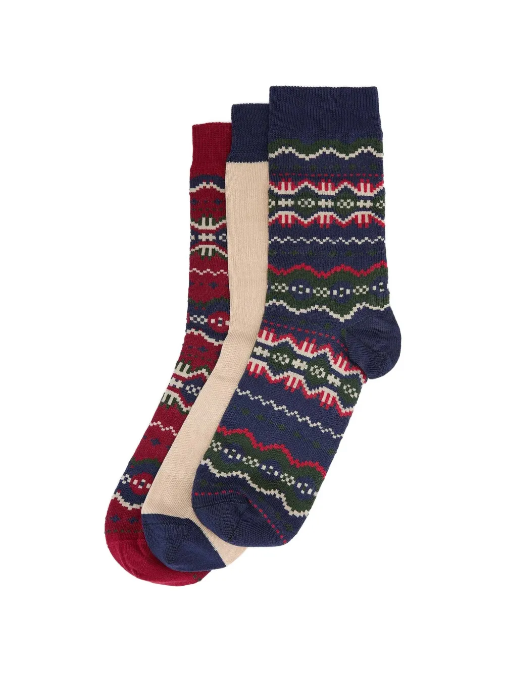 Barbour Festive Fair Isle socks (set of three)
