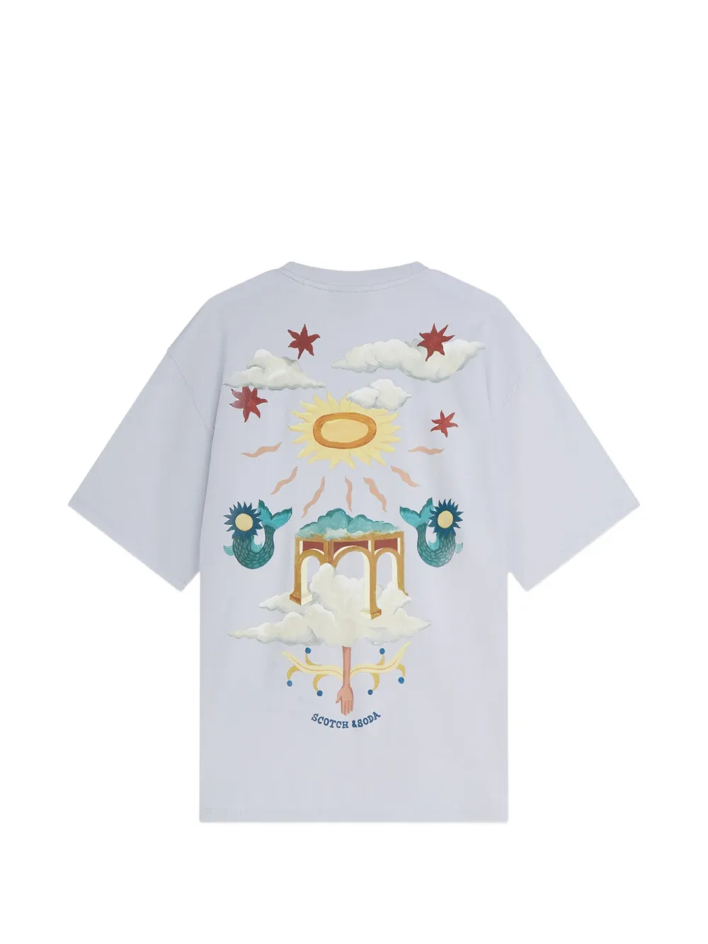 Scotch & Soda Artwork T-shirt met grafische print Grijs