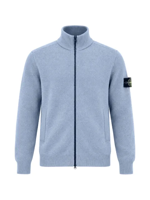 Stone Island logo-patch zip-up cardigan
