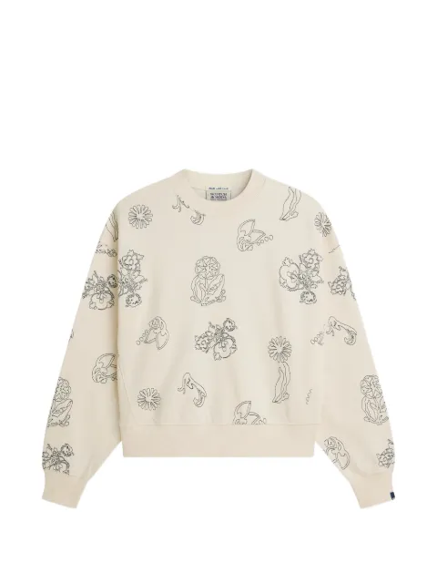Scotch & Soda embroidered floral-print sweatshirt