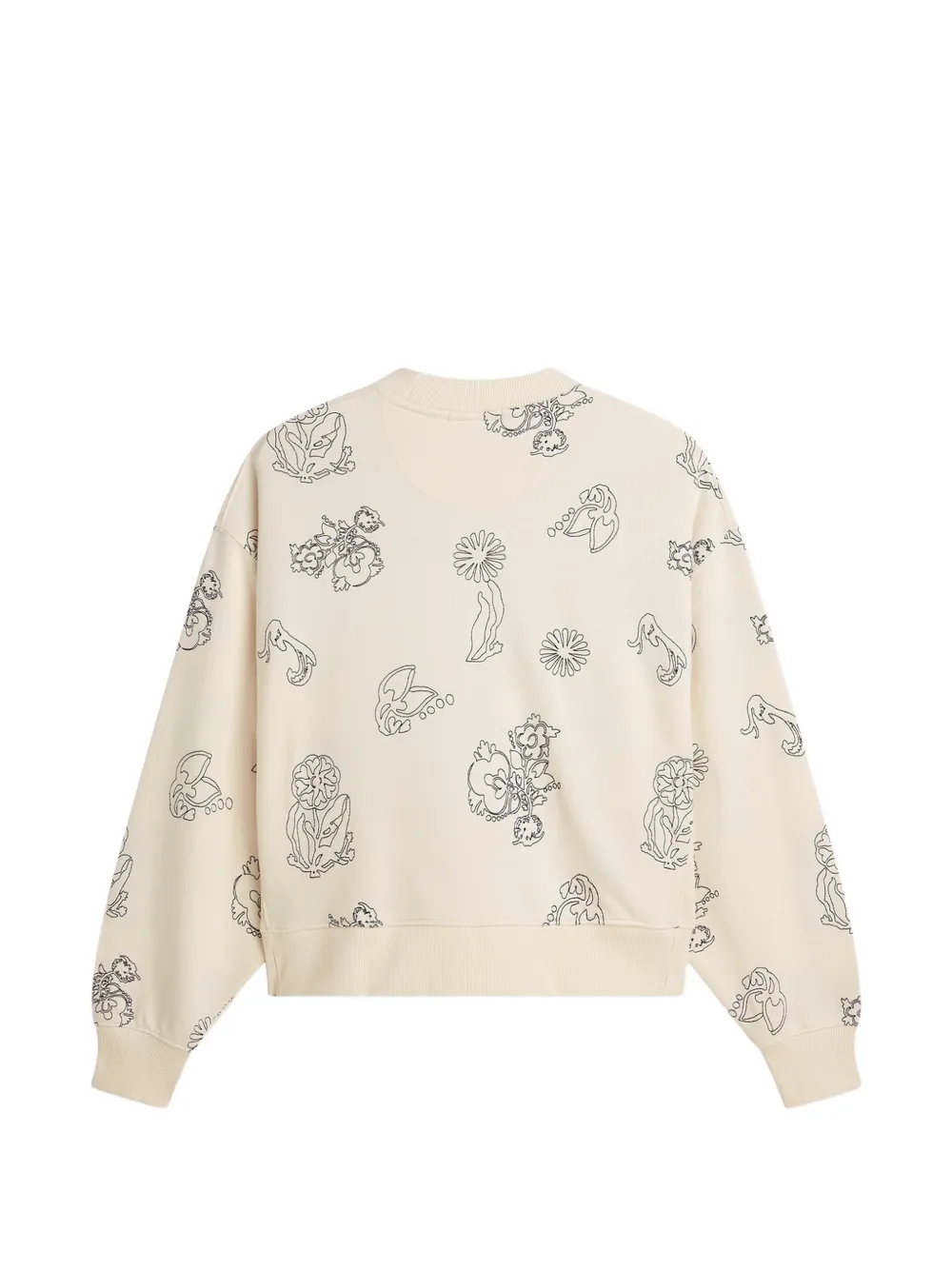 Scotch & Soda Sweater met geborduurde bloemen-print Beige