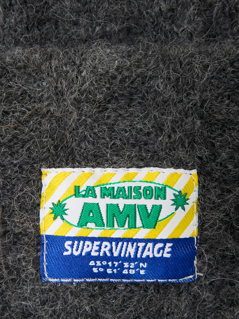American Vintage Vitow logo-patch ribbed-knit beanie hat Grijs