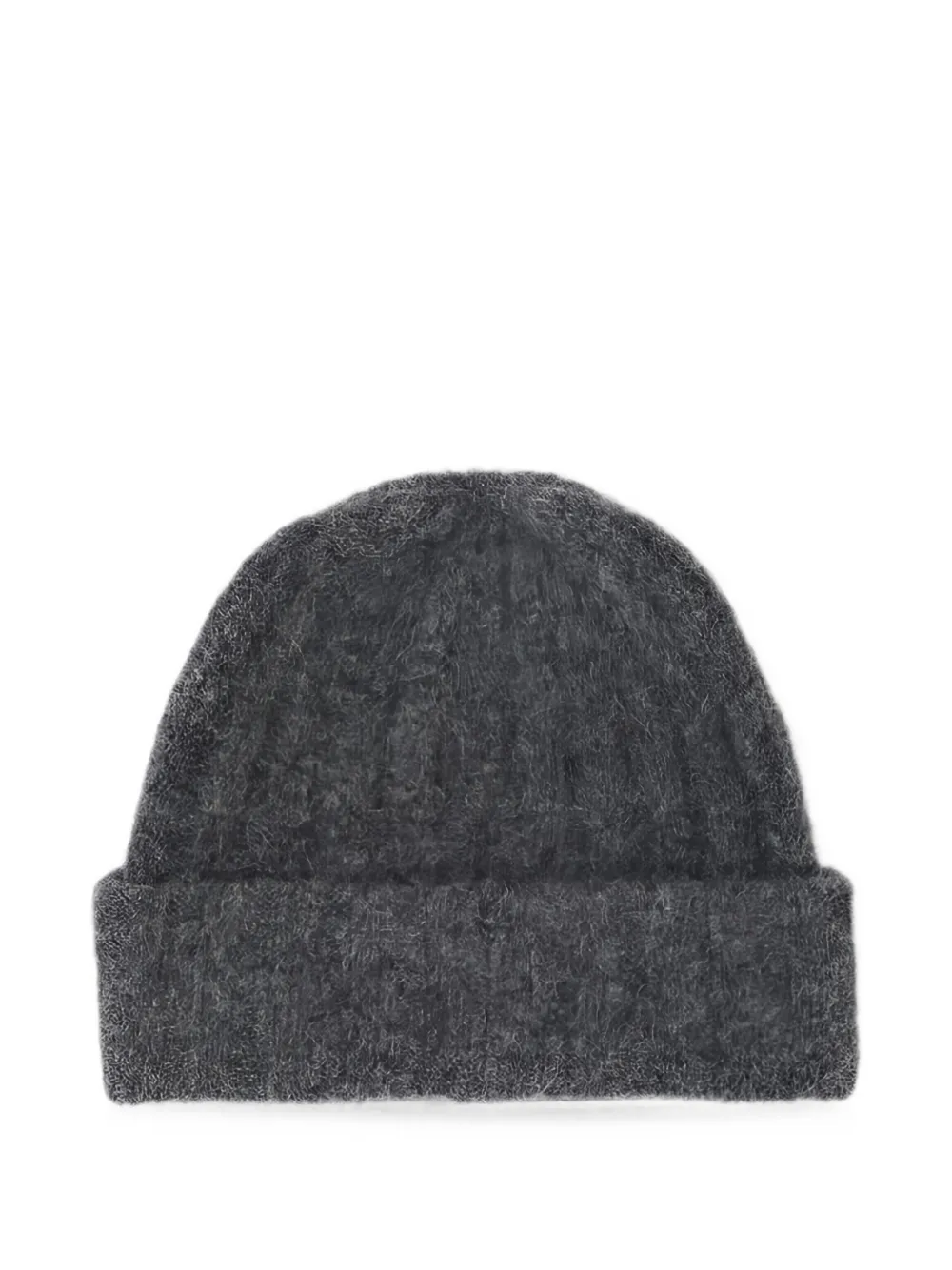 American Vintage Vitow logo-patch ribbed-knit beanie hat Grijs