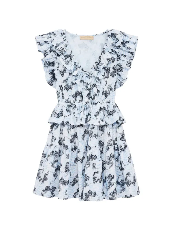 Ulla Johnson Celie Ruffled Tiered Mini Dress in Blue