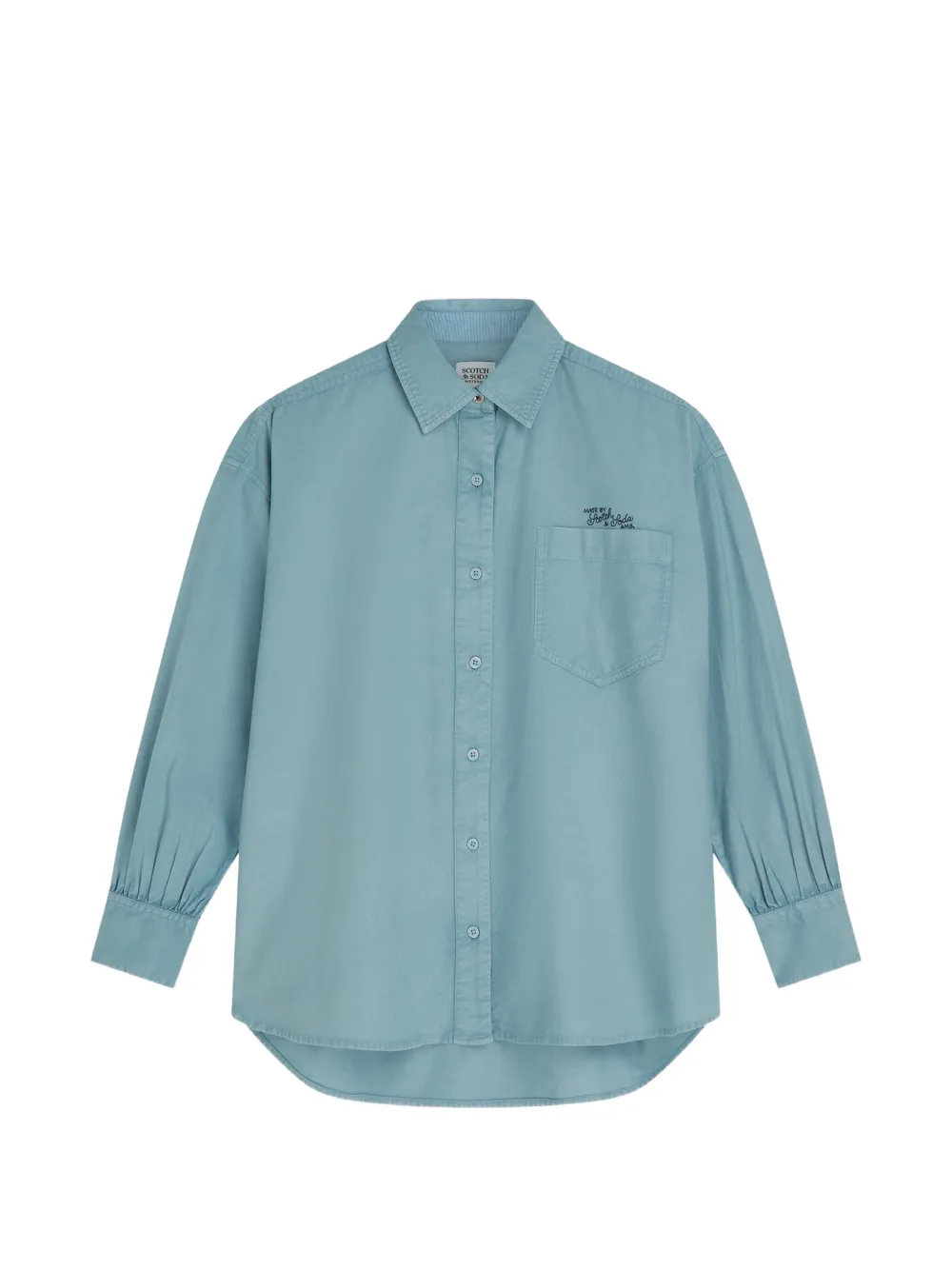 Scotch & Soda logo-embroidered chest-pocket shirt