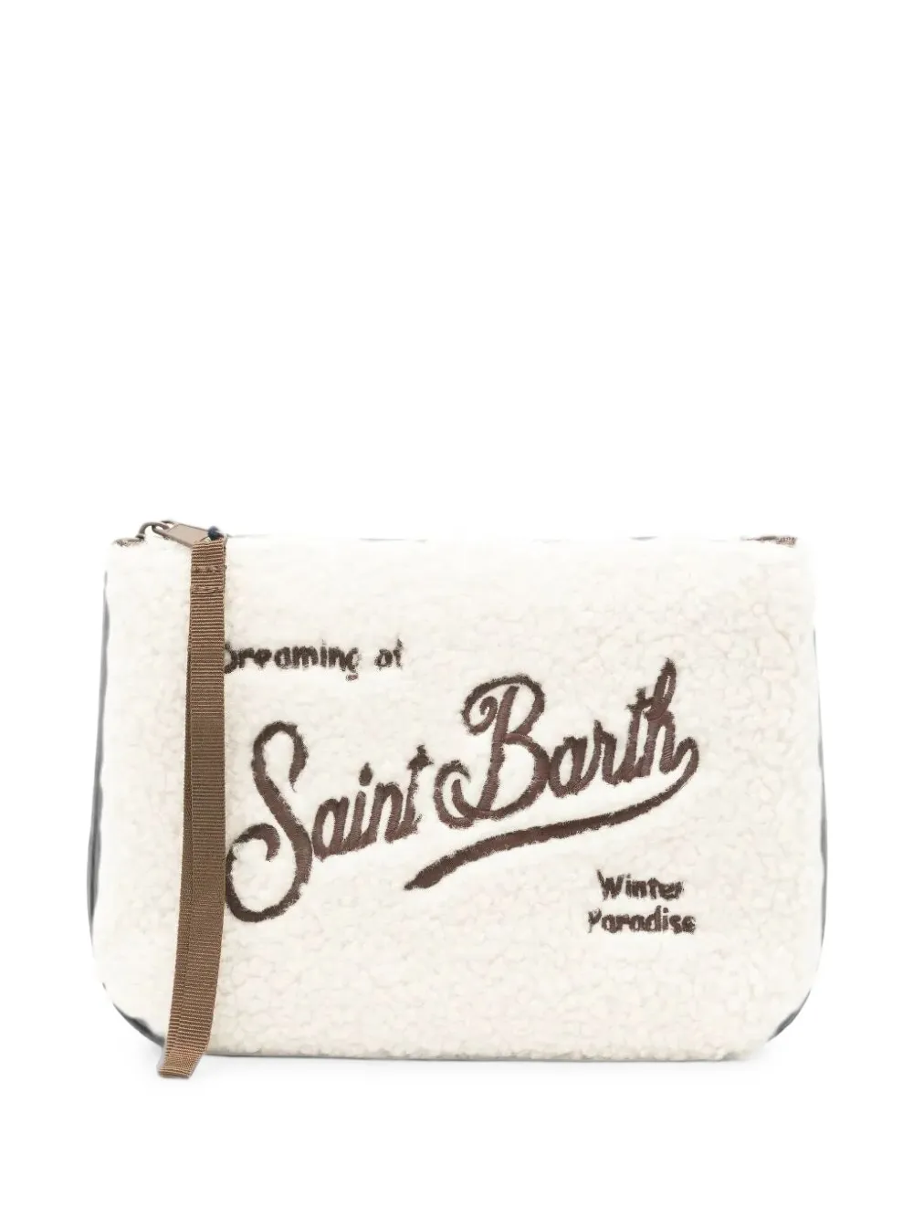 MC2 Saint Barth Aline teddy-texture clutch bag - Tons neutres MC2 Saint Barth Aline teddy-texture clutch bag - Tons neutres
