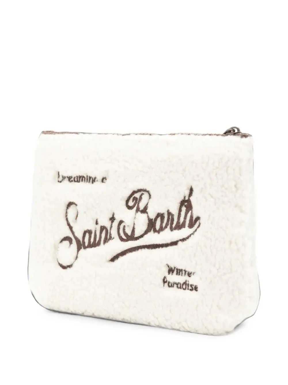 MC2 Saint Barth Aline clutch met teddy-textuur Beige