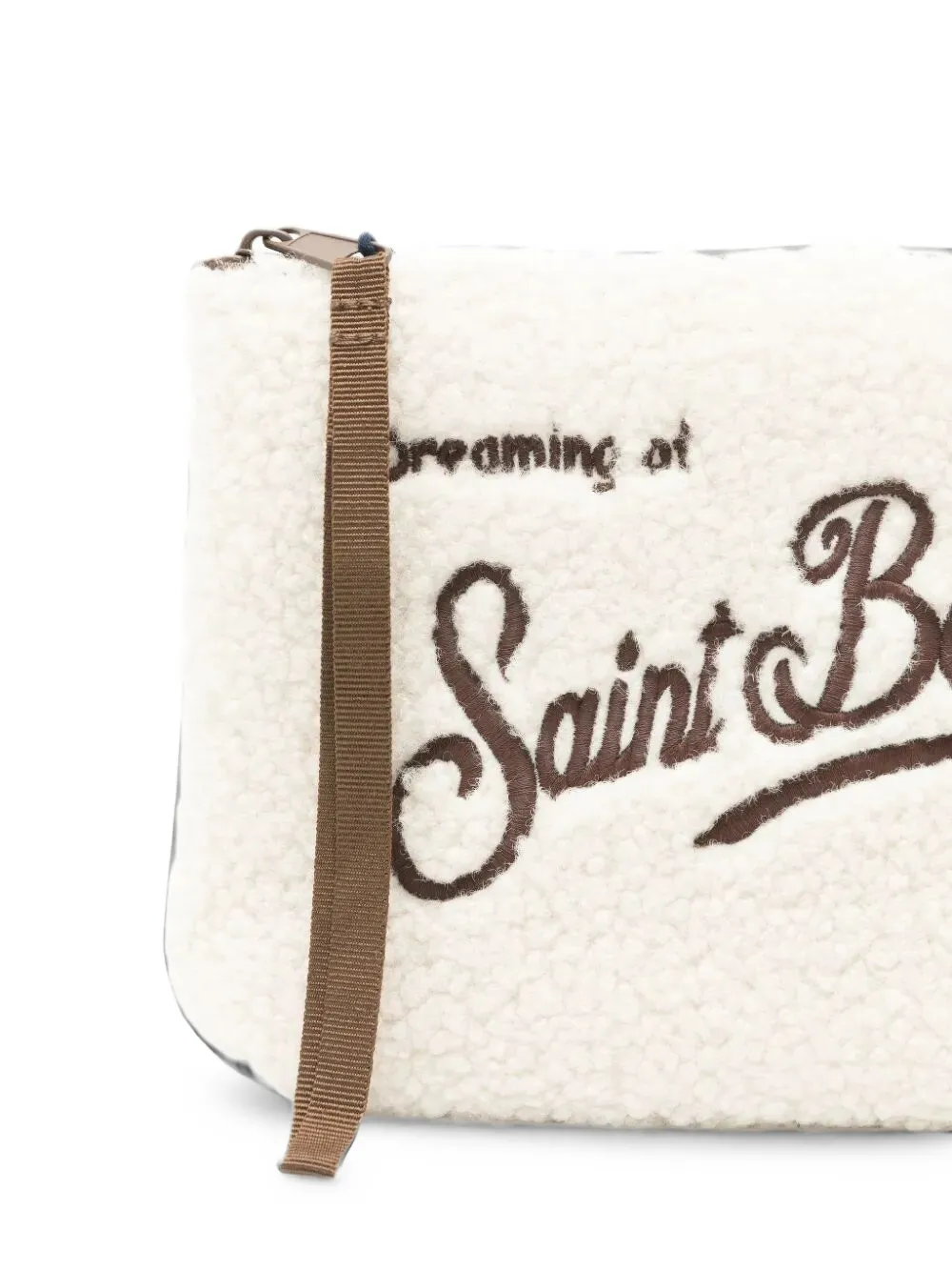 MC2 Saint Barth Aline clutch met teddy-textuur Beige