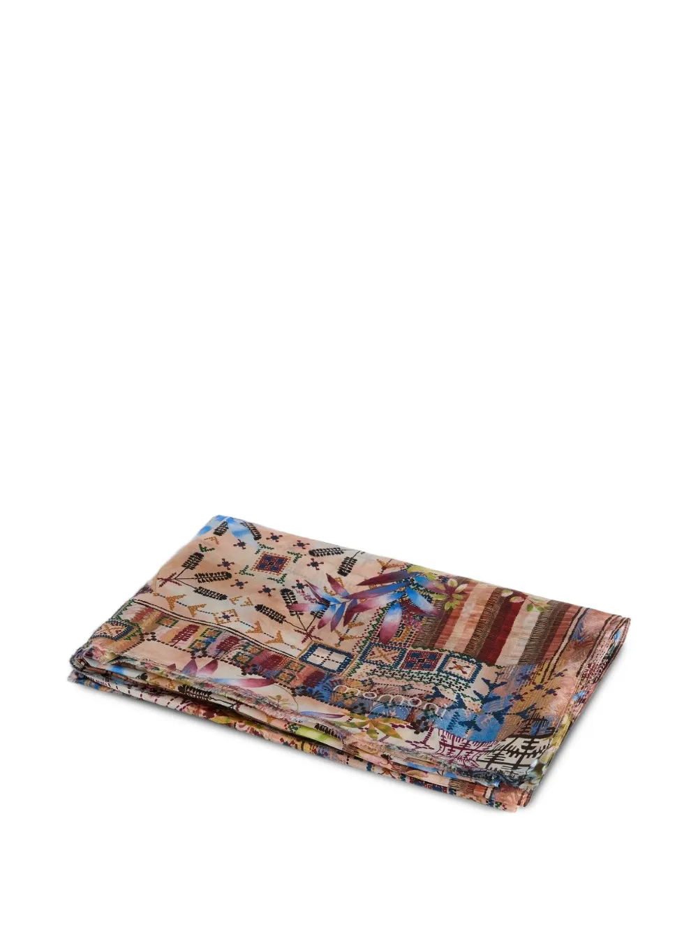 MOMONÌ maxi Jadore printed silk scarf - Nude