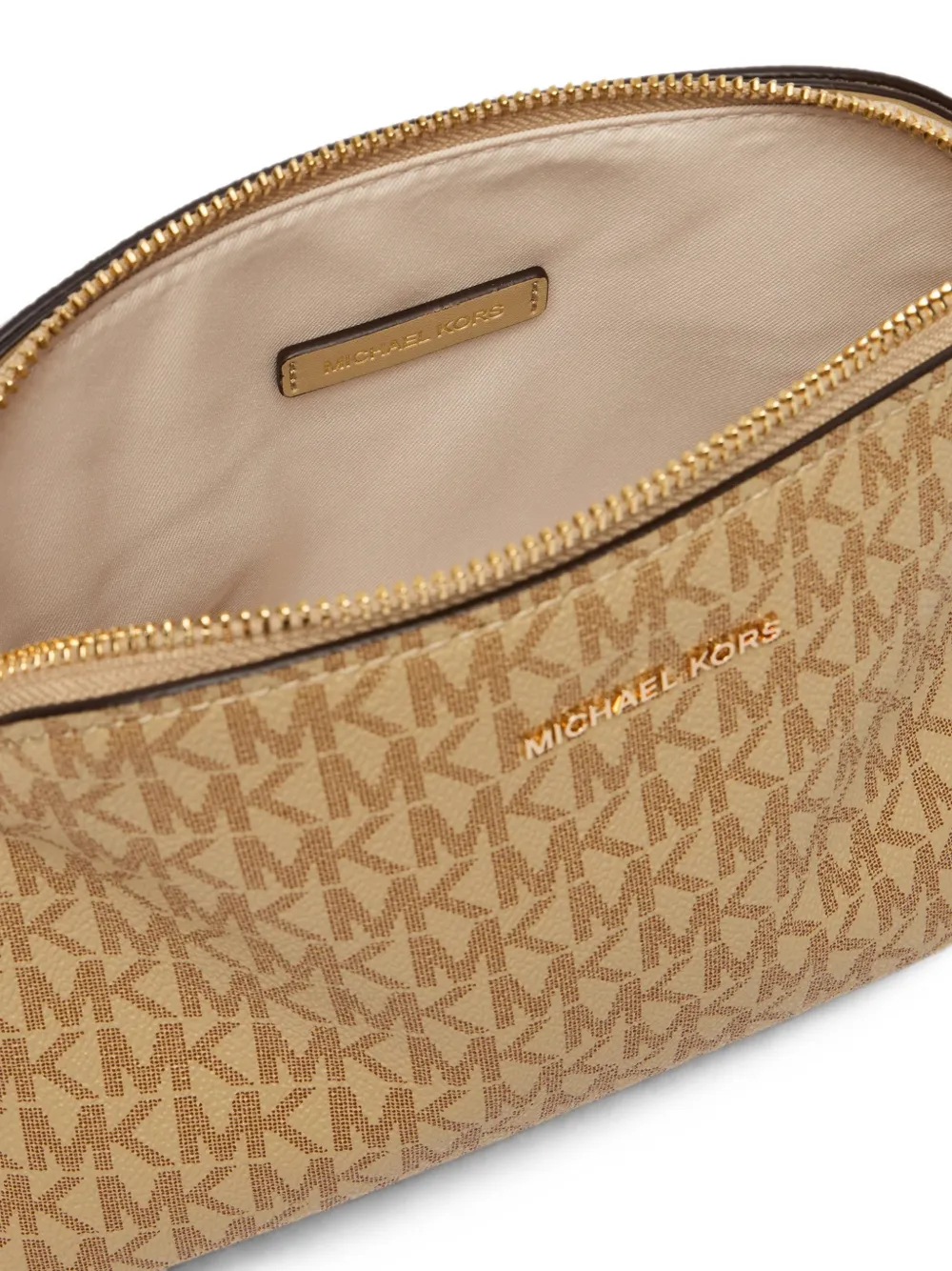 Michael Kors Koepelvormige schoudertas met logo-monogram Beige