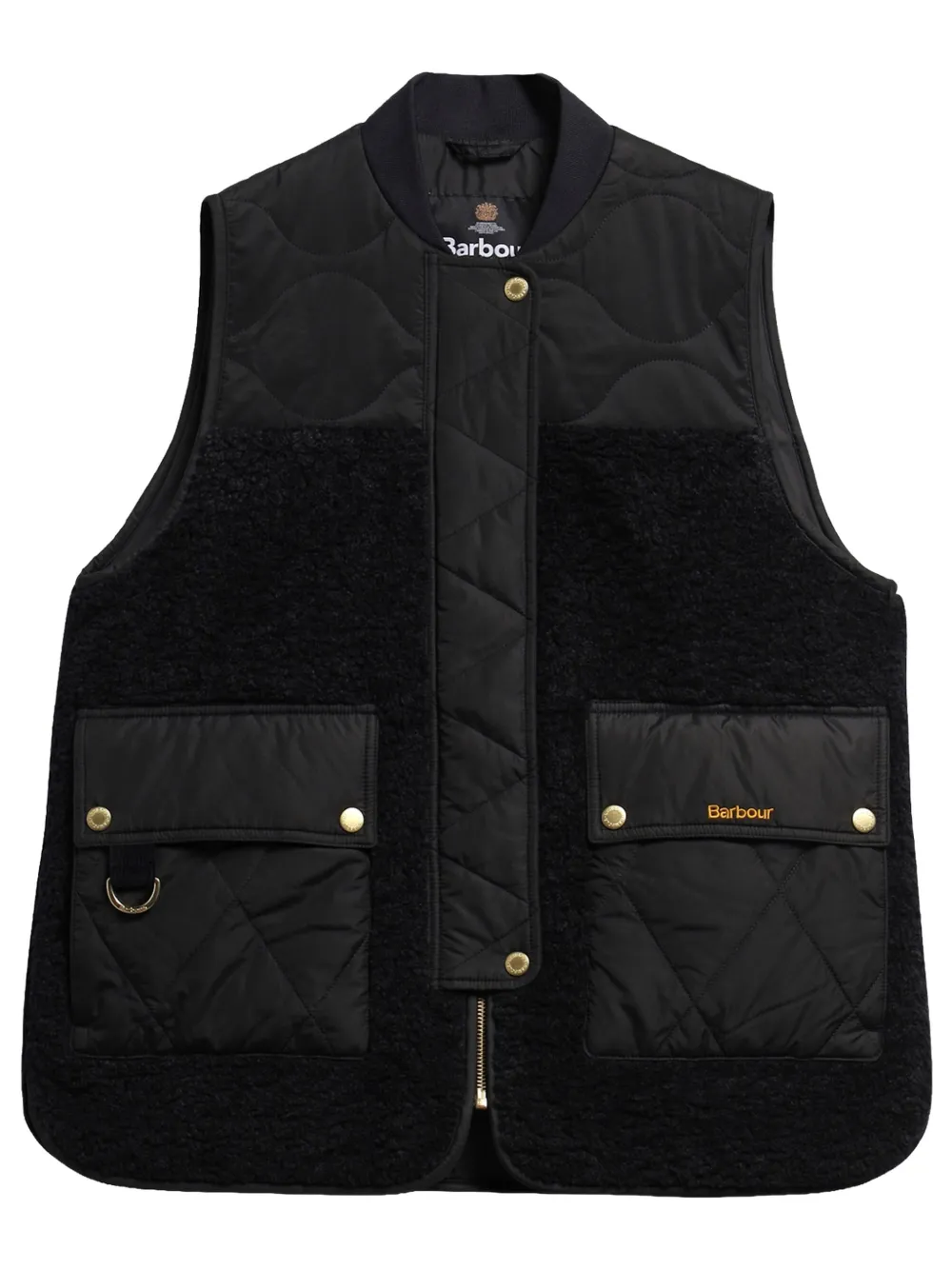 Barbour Ampleforth gewatteerde bodywarmer met fleece vlak Zwart