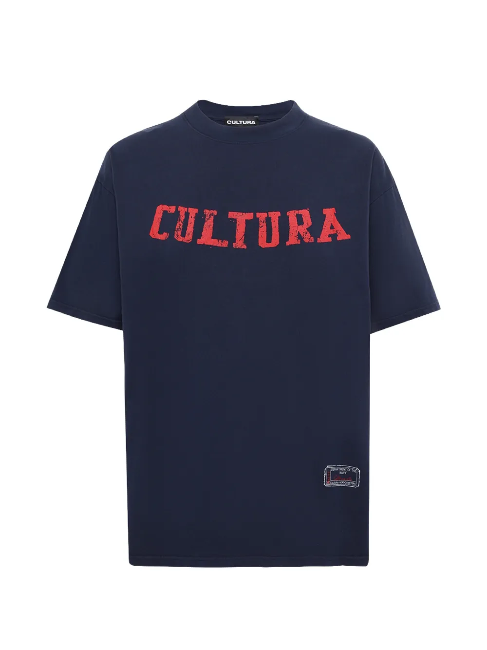 CULTURA logo-print oversized T-shirt - Bleu CULTURA logo-print oversized T-shirt - Bleu