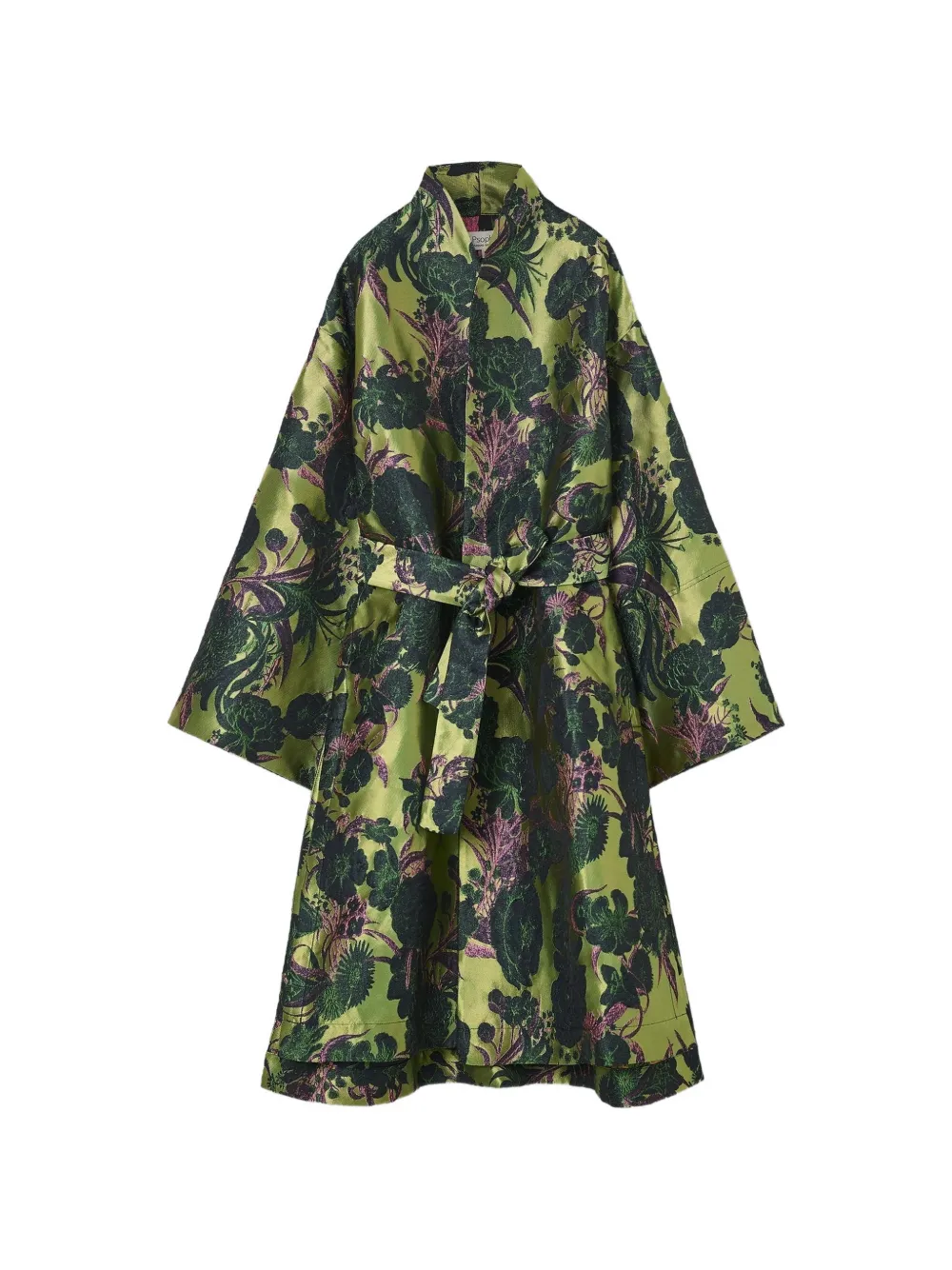 Psophia Floral-jacquard Belted Kimono Jacket In Multi