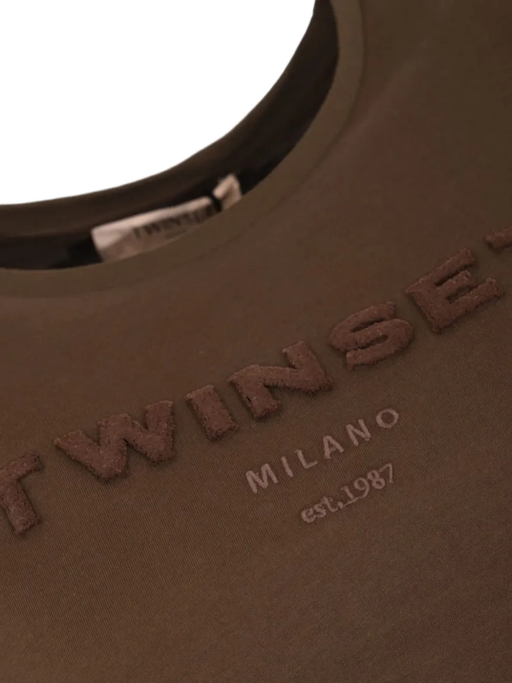 TWINSET T-shirt met geborduurd logo Bruin