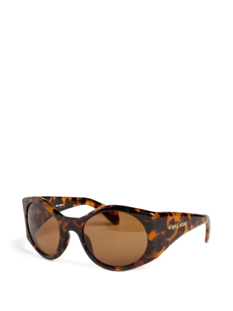 Palm Angels tortoiseshell-effect round-frame sunglasses