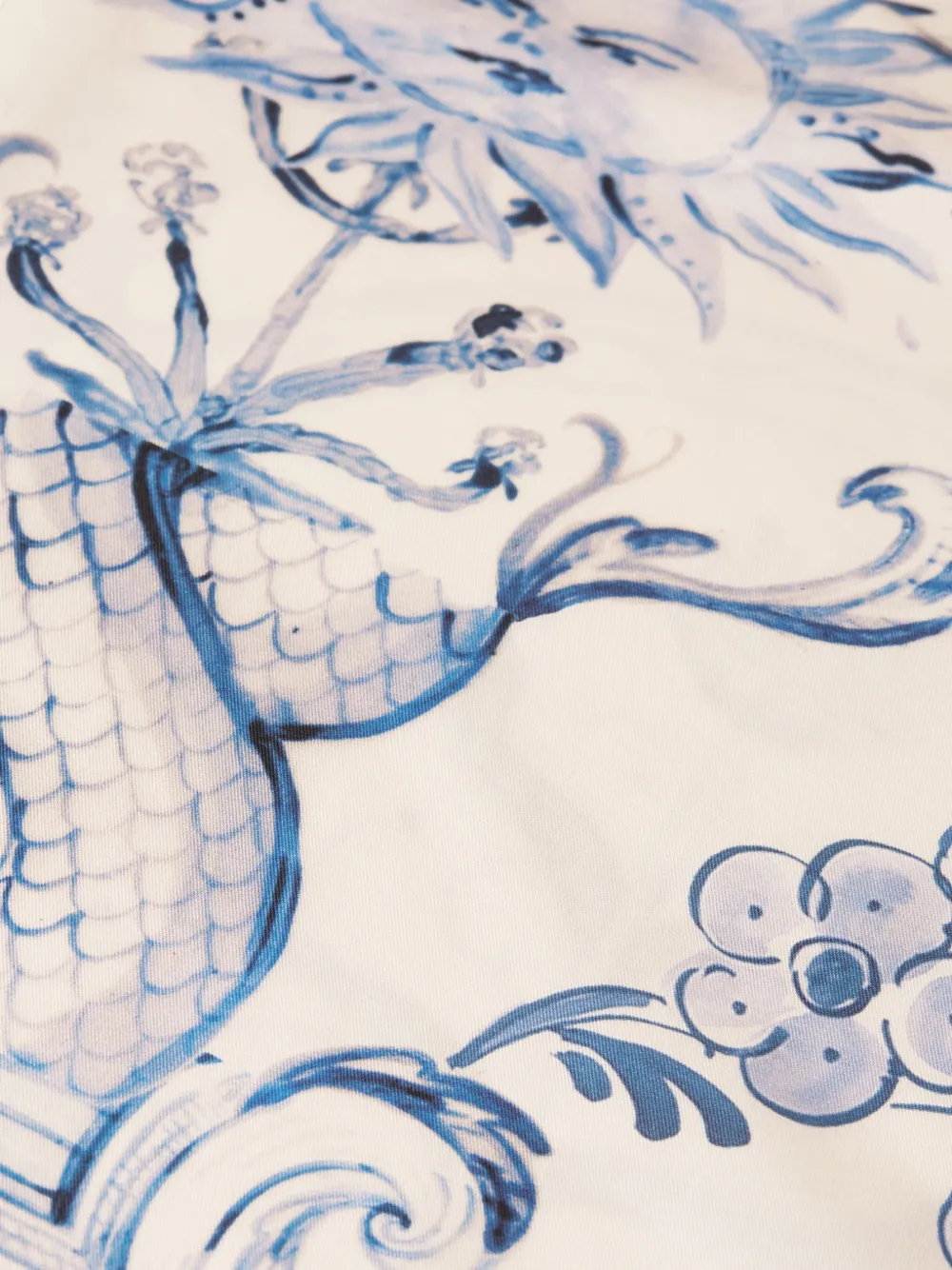 Scotch & Soda x Royal Delft graphic-print wide-leg trousers Beige