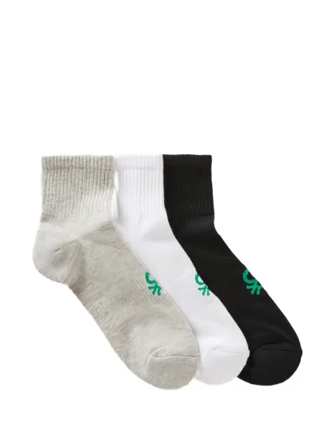 Benetton logo-embroidered socks (set of three)