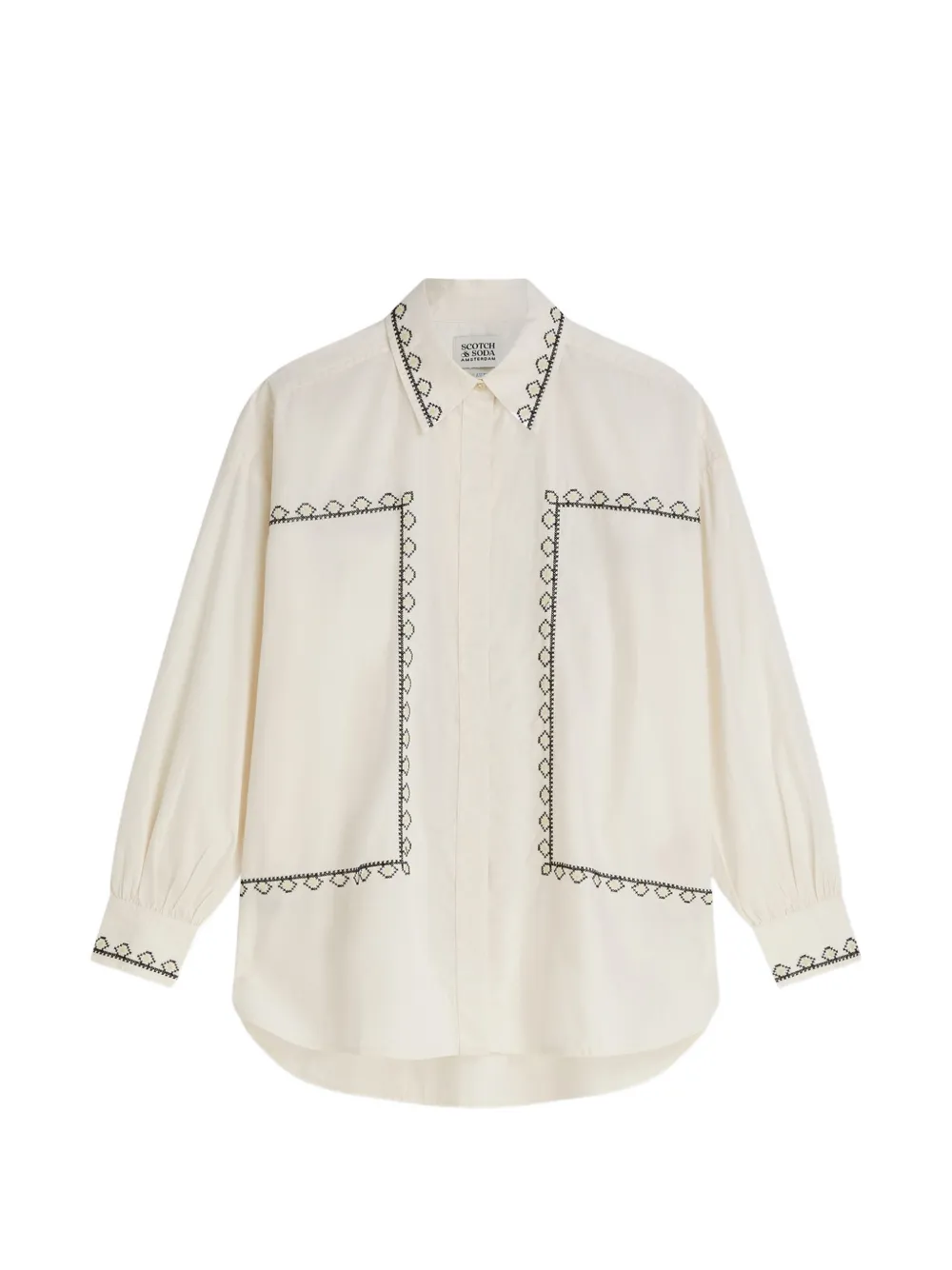 Scotch & Soda embroidered long-sleeve shirt