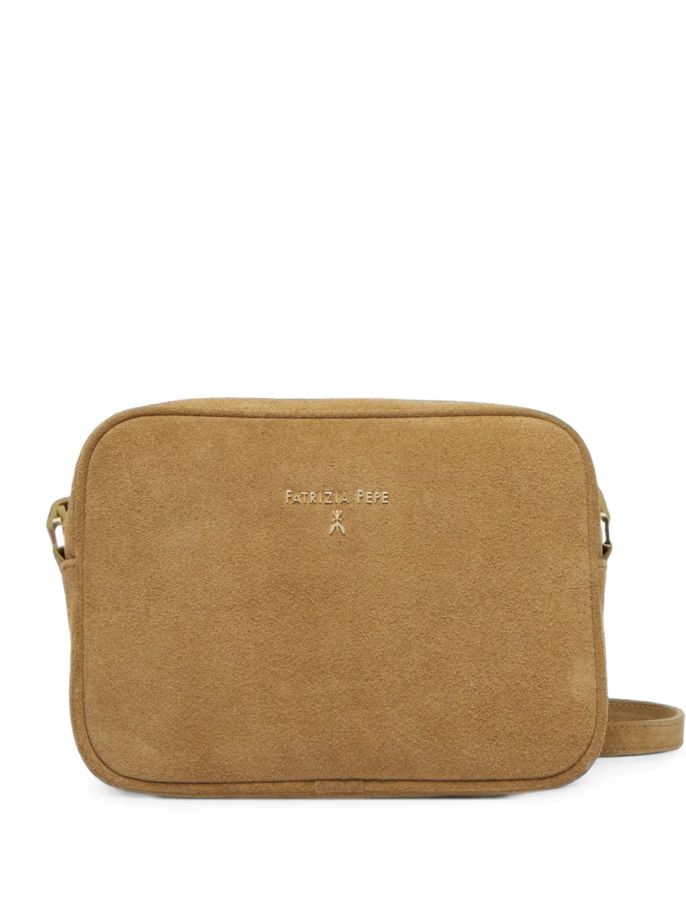 Patrizia Pepe logo-plaque calf suede shoulder bag - Verde