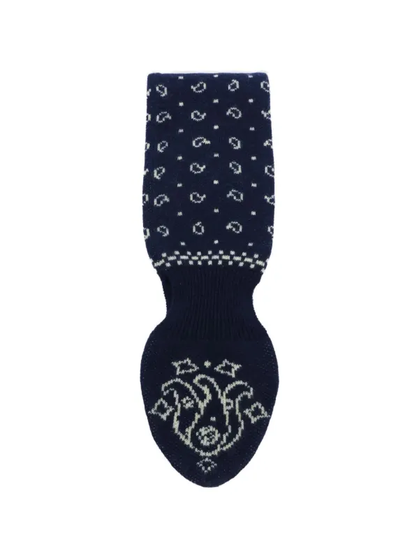 Guest In Residence Intarsia-knit Bandana Scarf in Blue