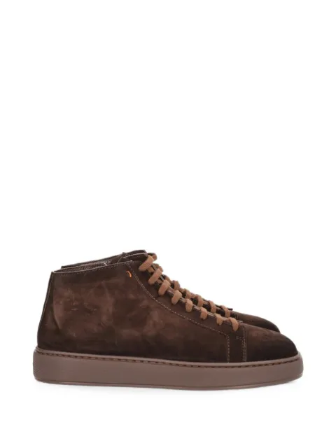 Santoni suede high-top sneakers
