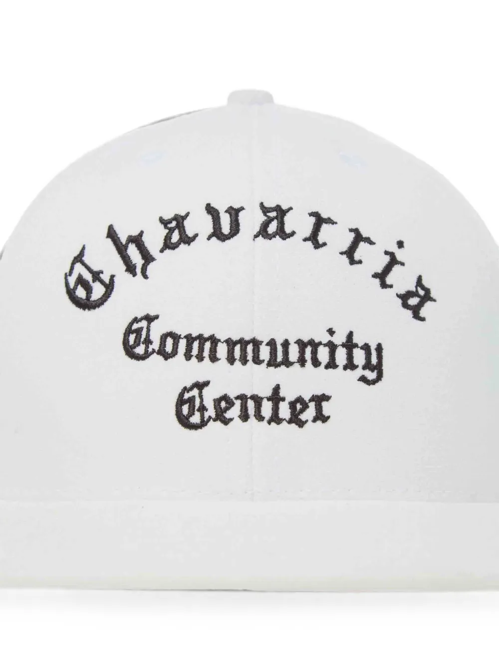 Willy Chavarria Chavarria Community Center Embroidered Flat-visor Cap in White, view 3