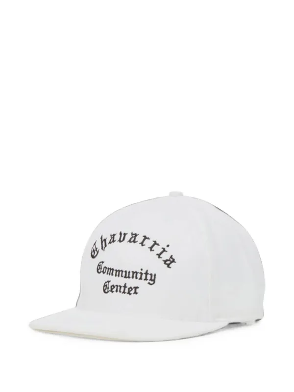 Willy Chavarria Chavarria Community Center Embroidered Flat-visor Cap in White