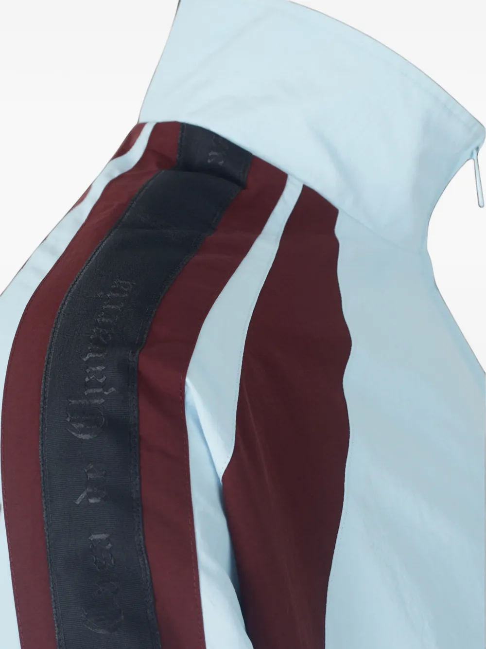 Willy Chavarria logo-embroidered colour-block jacket Blauw