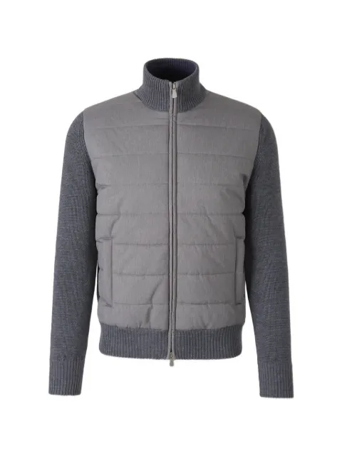 Gran Sasso quilted panel zip-up cardigan