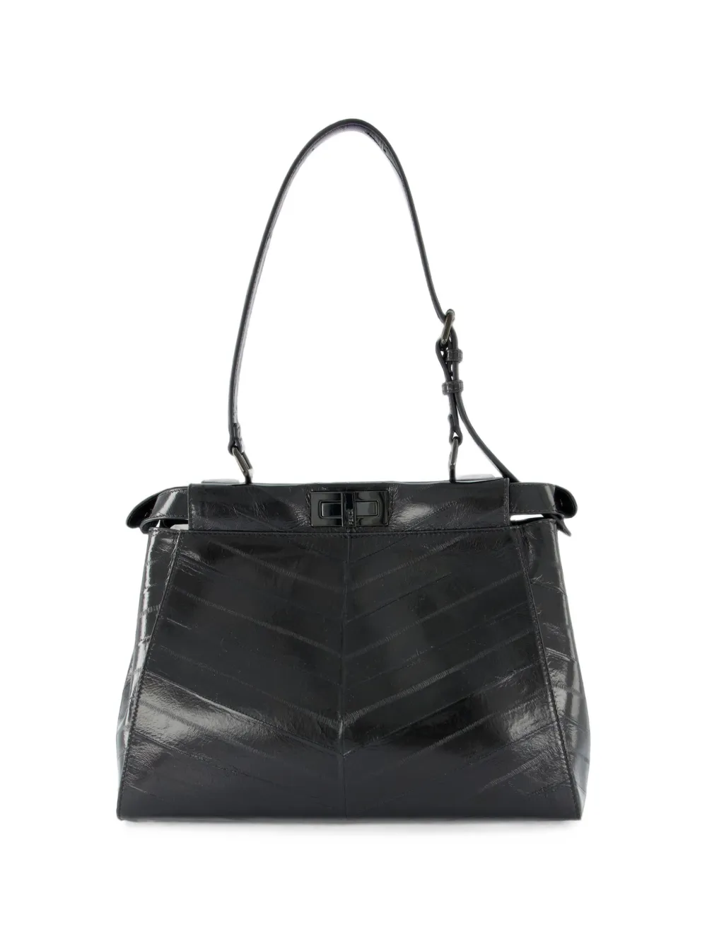FENDI medium Peekaboo leather shoulder bag - Nero