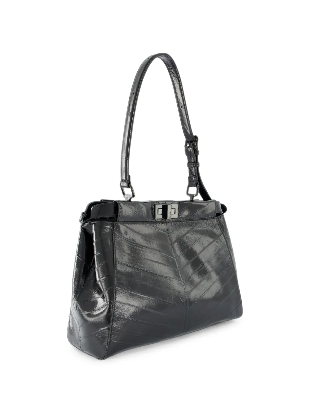 FENDI Medium Peekaboo leren schoudertas Zwart
