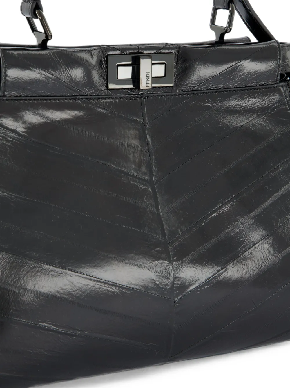 FENDI Medium Peekaboo leren schoudertas Zwart