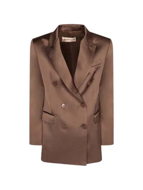 Blanca Vita double-breasted satin blazer